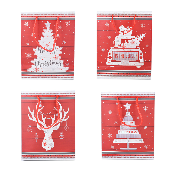Set of 12  Christmas Theme Gift Bags and Tags