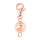 Rose Gold Overlay Sterling Silver Magnetic Lock (Size 8 mm) with Lobster Clasp (Size 11 mm)