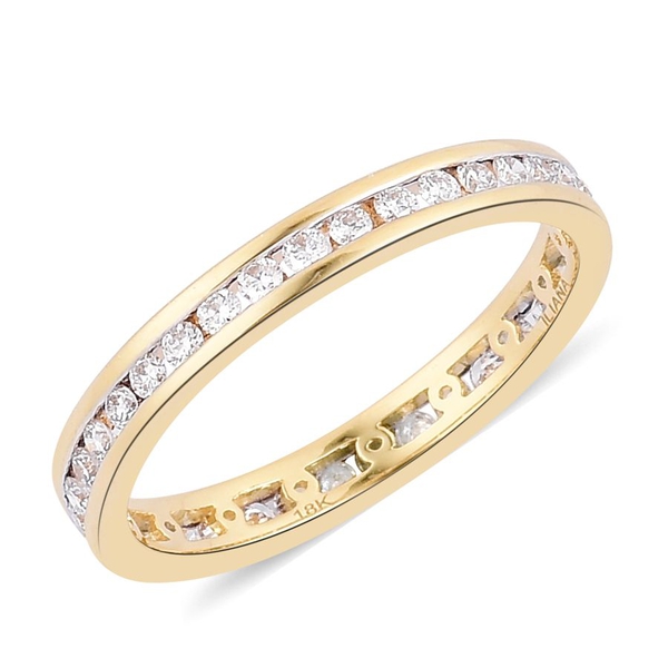 ILIANA 18K Y Gold IGI Certified Diamond (Rnd) (SI-G-H) Full Eternity Band Ring 0.500 Ct.