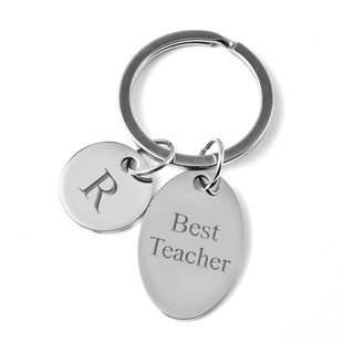 Personalised Engravable Round & Oval disc Key ring in Stainless Steel