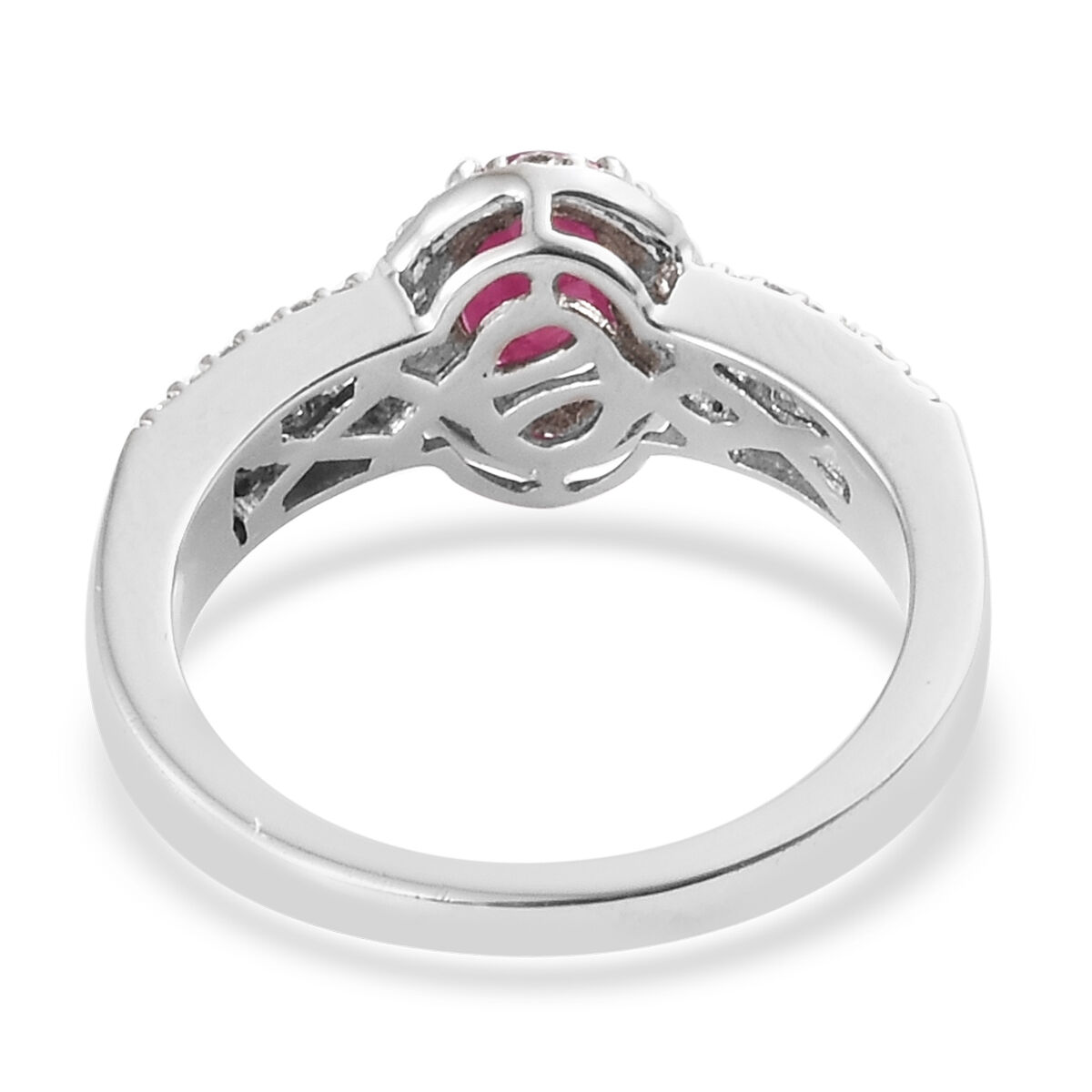 RHAPSODY 950 Platinum AAAA Ruby (Ovl 1.00 Ct) Diamond Ring 1.450 Ct.