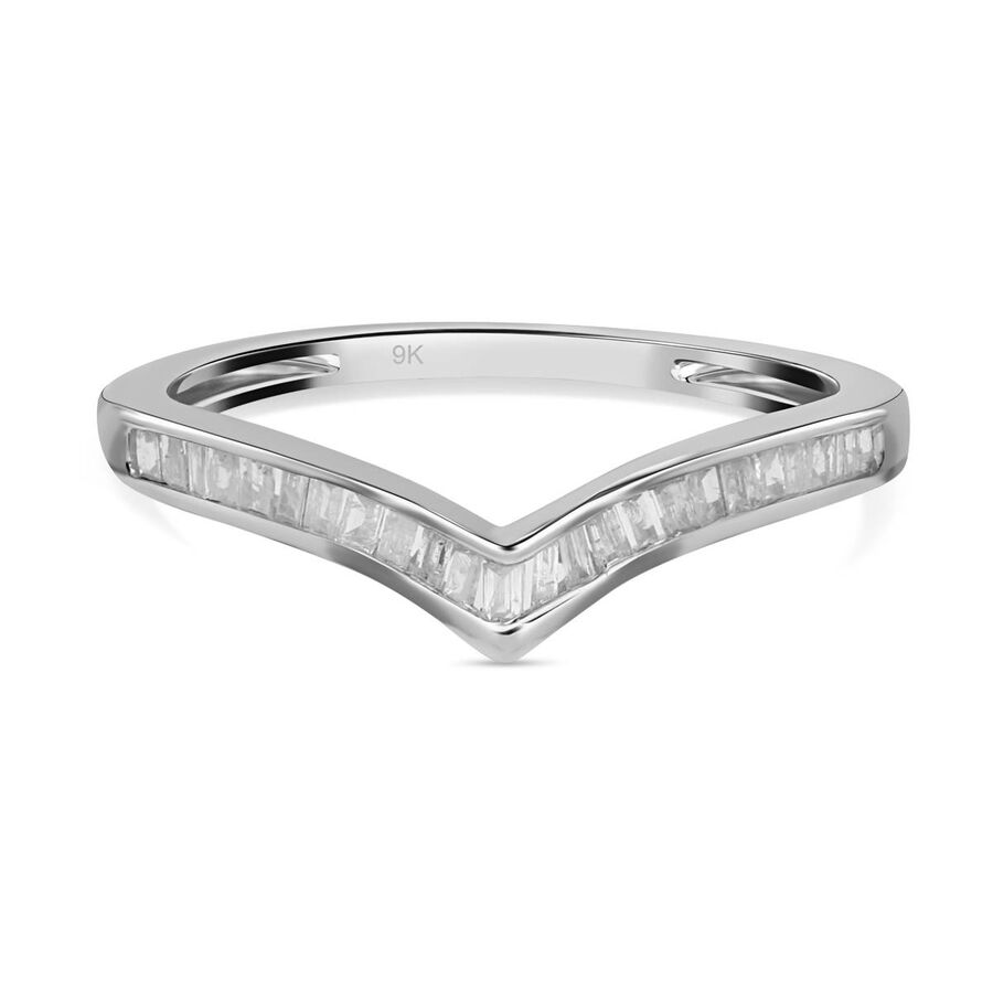 Find Of The Month - 9K White Gold Diamond (G-H) Wishbone Ring 0.20Ct