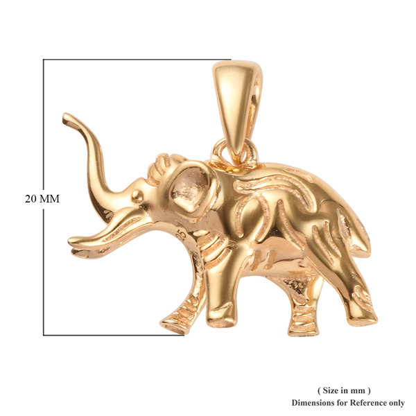 Elephant Goodluck Silver Charm Pendant in Gold Overlay 4.34 Gms.