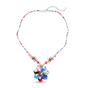 Multi Colour Glass  Necklace (Size - 20) 130.00 ct Equiv