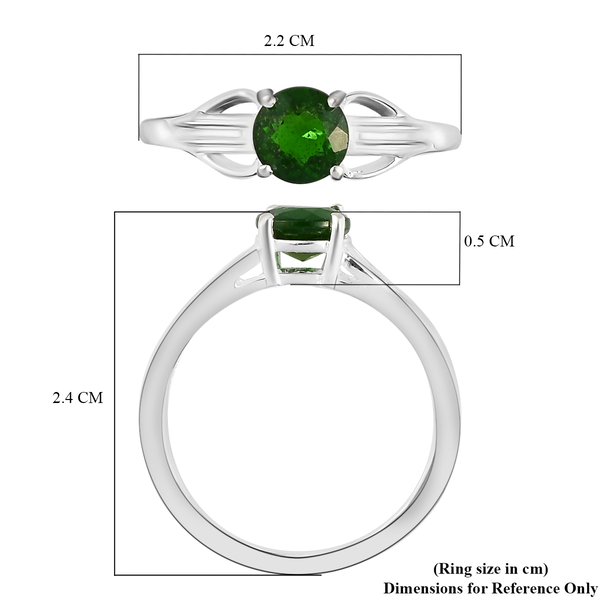 Chrome Diopside Solitaire Ring in Sterling Silver