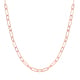 Rose Gold Overlay Sterling Silver Paperclip Necklace (Size - 24) With Lobster Clasp, Silver Wt. 8.40