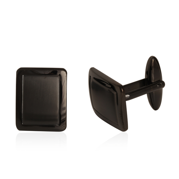 (Option 2) Close Out Deal Cufflink in ION Plated Black Stainless Steel