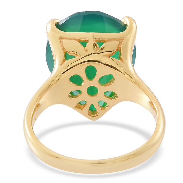 Verde Onyx (Pear) Ring in 14K Gold Overlay Sterling Silver 11.250 Ct.