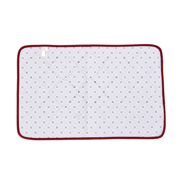 Set of 2 - Embossed Flannel Mat (Size 80x50 Cm, 50x40 Cm) - Red