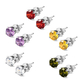Set of 5 - ELANZA Simulated Multi Gemstones Stud Earrings (with Push Back) in Sterling Silver
