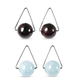 Set of 2 - Mozambique Garnet and Aquamarine Dangling Earrings (with Push Back) in Stainless Steel 85