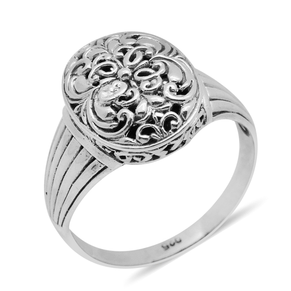 Royal Bali Collection Sterling Silver Filigree Ring, Silver wt 5.10 Gms.