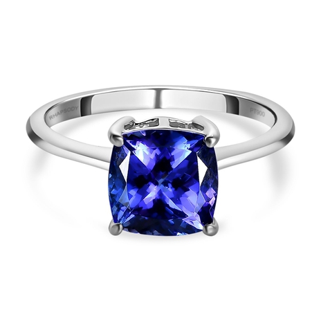 SIGNATURE COLLECTION - 900 White Platinum AAA Tanzanite Solitaire Ring 2.75 Ct