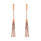 Rose Gold Overlay Sterling Silver Dangling Earrings (With Push Back)