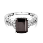 Elite Shungite and Natural Cambodian Zircon Ring (Size O) in Platinum Overlay Sterling Silver 2.01 Ct.
