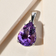 Moroccan Amethyst Solitaire Pendant in Platinum Overlay Sterling Silver 12.070 Ct.