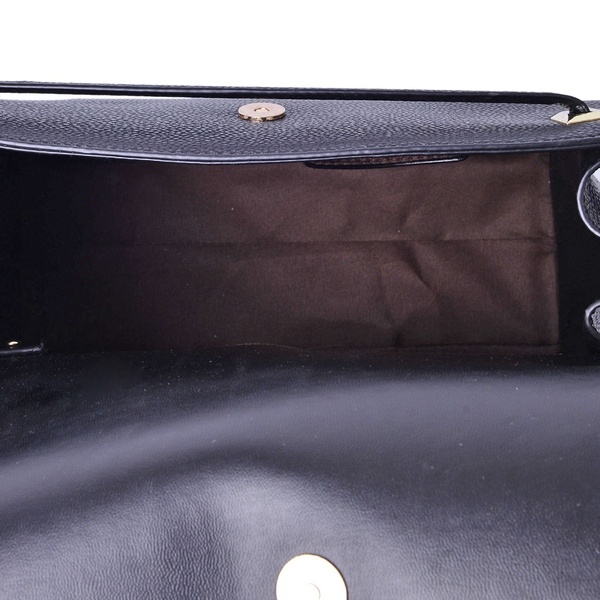 Black Colour Crossbody Bag With Shoulder Strap (Size 30x13x26 cm)