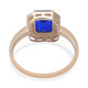 9K Yellow Gold Tanzanian Blue Spinel and Natural Cambodian Zircon Ring 3.600 Ct.