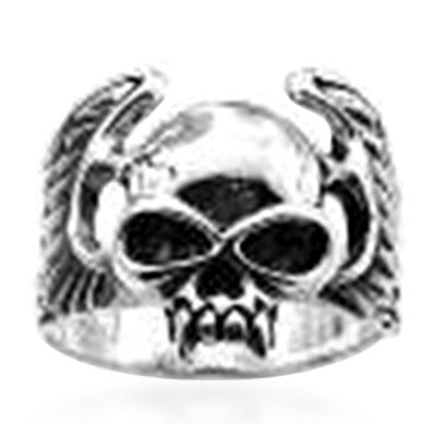 Thai Sterling Silver Skull Ring, Silver wt 11.08 Gms.