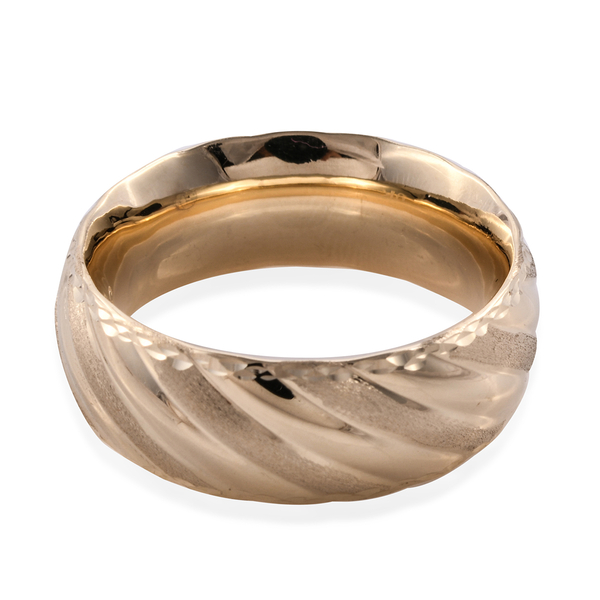 Premium Collection- Royal Bali Collection Handmade 9K Yellow Gold Textured & High Polish Band Ring.Gold Wt 2.50 Gms