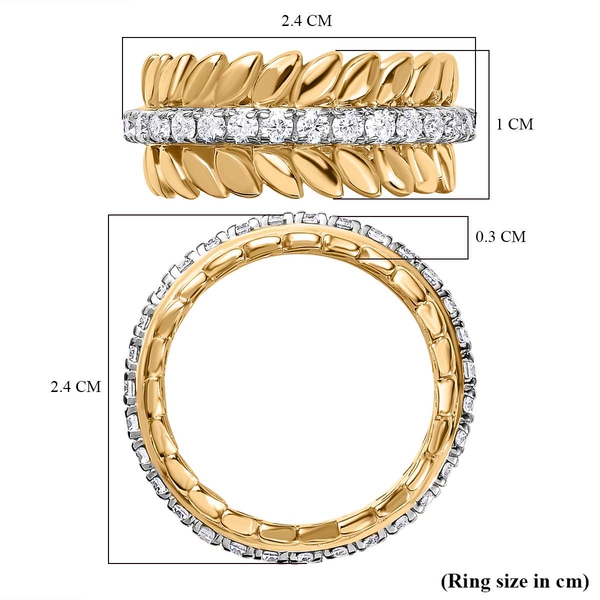 TJC Launch - Moissanite Wreath Band Ring in 18K Vermeil YG Plated Sterling Silver