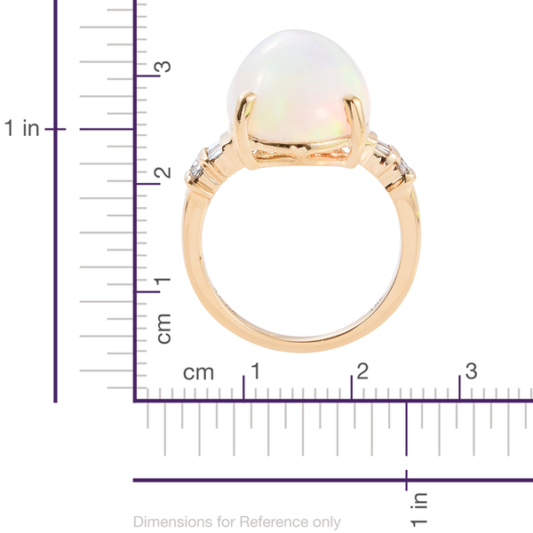 ILIANA 18K Y Gold AAAA Ethiopian Welo Opal (Ovl 8.65 Ct), Diamond (SI-G-H) Ring 8.850 Ct.
