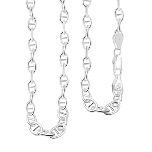 Sterling Silver Anchor Link Necklace (Size - 20) With Lobster Clasp Silver Wt. 19.00 Gms