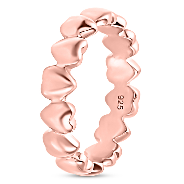 Rose Gold Overlay Sterling Silver Heart Ring
