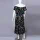 LA MAREY 100% Rayon Floral Printed Maxi Dress (Size - M) - Black