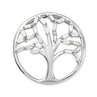 Diamond Tree of Life Pendant in Platinum Overlay Sterling Silver 0.25 Ct
