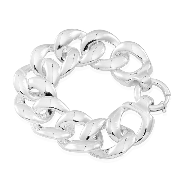 Designer Inspired Silver Curb Bracelet (Size 8), Silver wt 31.20 Gms.