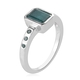 Grandidierite Ring in Platinum Overlay Sterling Silver 1.74 Ct.