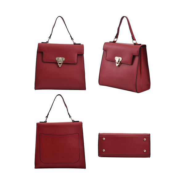 Queens Platinum Jubilee Edition Top Handle Bag (Size 26x24x10 Cm) - Burgundy