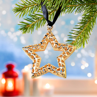 RACHEL GALLEY Star Baubles with Lattice Work in Yellow Gold Tone