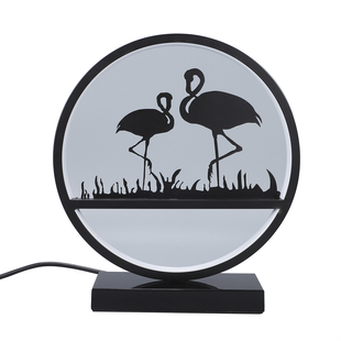 Circular Flamingo Pattern Table Lamp