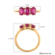 African Ruby (FF) Trilogy Ring in 14K Gold Overlay Sterling Silver 1.84 Ct.