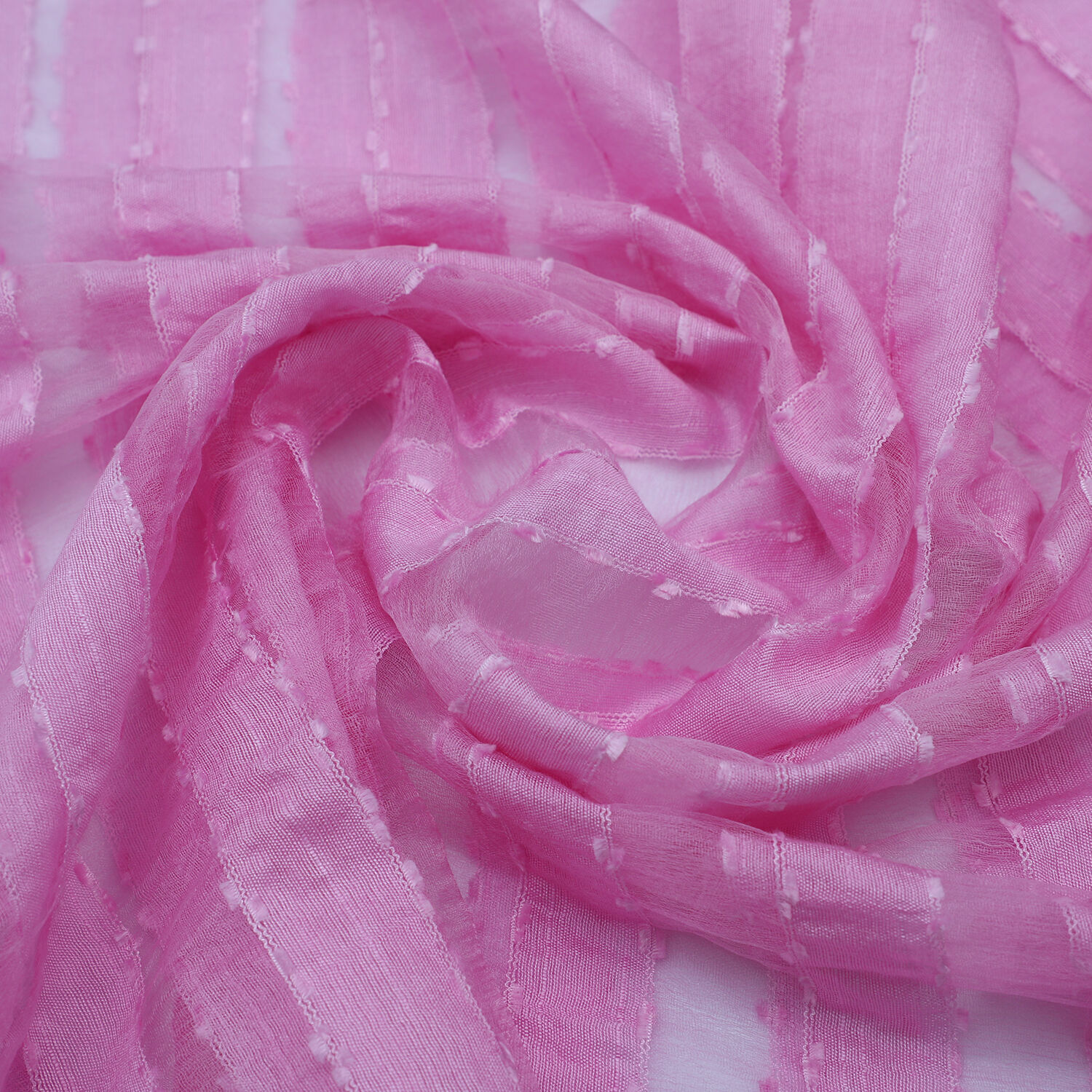 JOVIE - New Season Handmade Scarf with Fringes in Light Pink (Size 76x235cm)