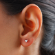 RHAPSODY 950 Platinum IGI Certified Diamond (VS/E-F) Heart Stud Earrings With Screw Back 0.25 Ct.