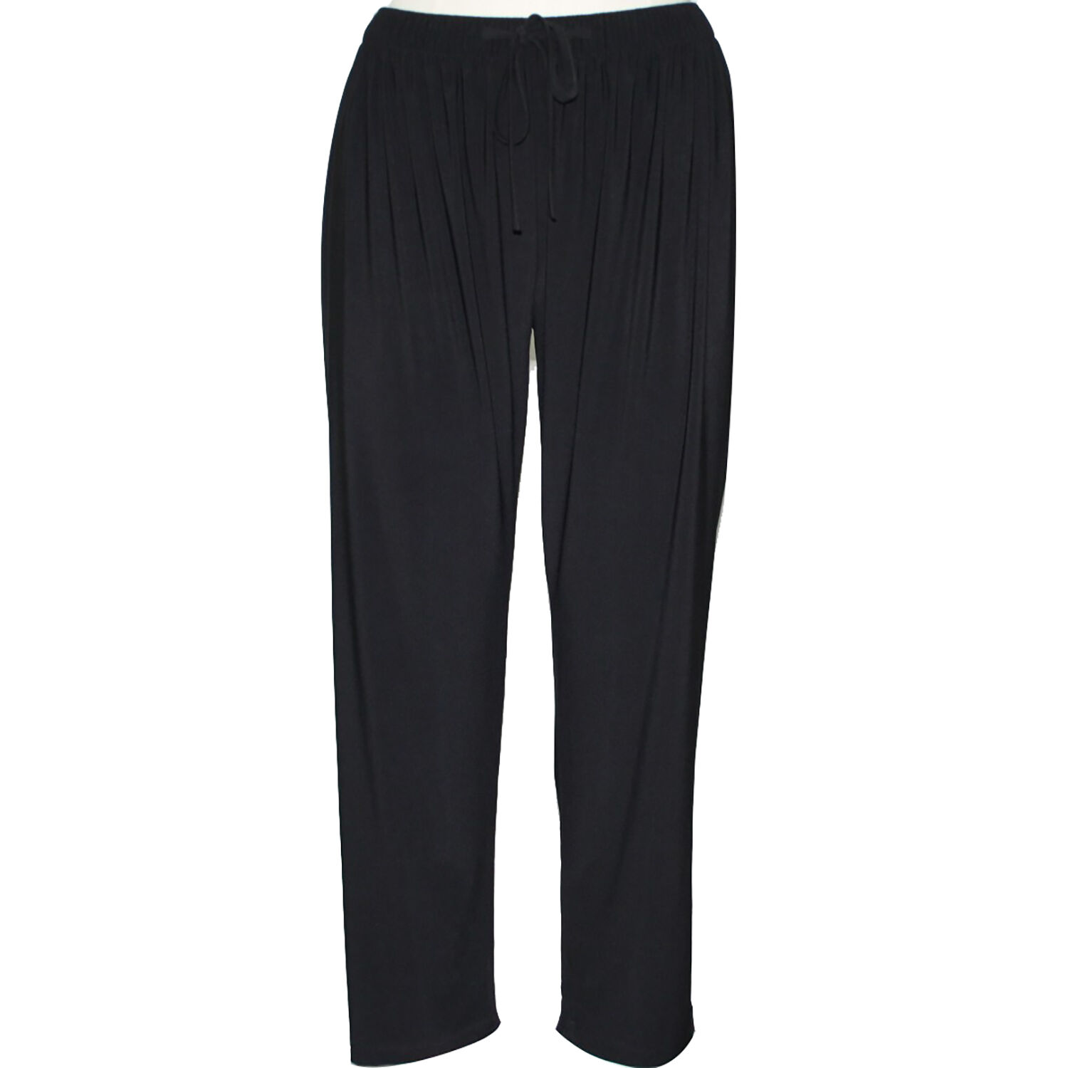 Supersoft Emma Tapered Trousers with Elasticated Waist with Tied Front Bow Detail in Black (Size S/M