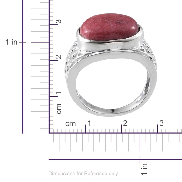 Norwegian Thulite (Ovl) Solitaire Ring in Sterling Silver 7.000 Ct.