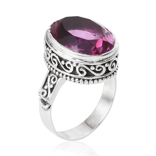 Kunzite Colour Quartz (Ovl) Ring in Sterling Silver 13.300 Ct.