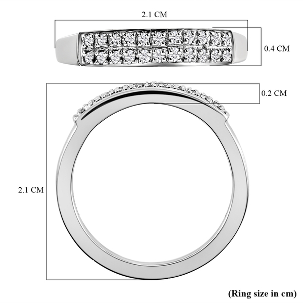 RHAPSODY 950 Platinum IGI Certified Diamond (VS/E-F)Double Row Half Eternity Ring  Platinum Wt. 5.68Gms