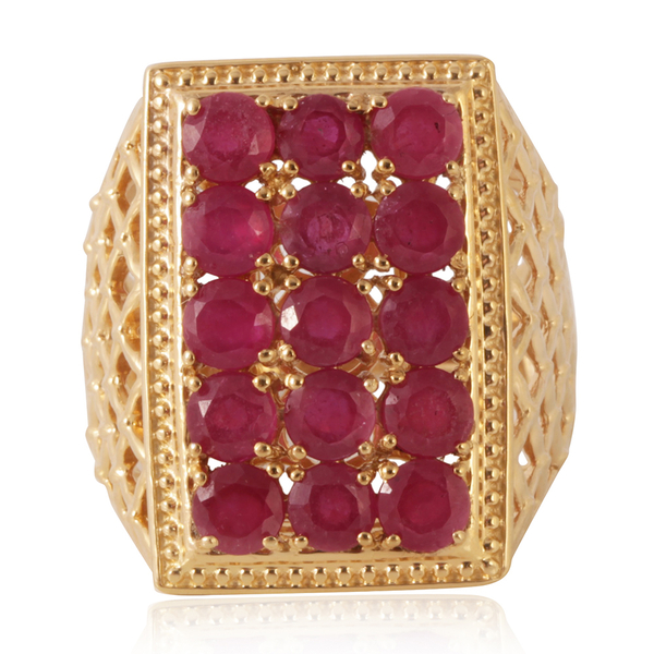 African Ruby (Rnd) Ring in 14K Gold Overlay Sterling Silver 5.750 Ct.
