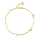RACHEL GALLEY Heart Collection - Yellow Gold Overlay Sterling Silver Heart Station Adjustable Bracel