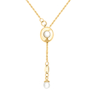 9K Yellow Gold Pearl Slider Necklace (Size 24), Gold Wt. 3.92 Gms