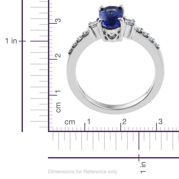 ILIANA 18K White Gold 1.61 Ct AAA Tanzanite Ring with Diamond SI G-H