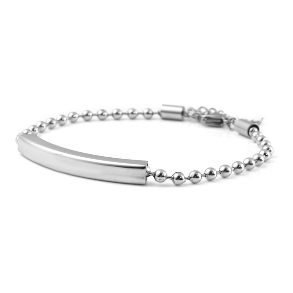 Bracelet (Size - 7) Pure White Stainless Steel
