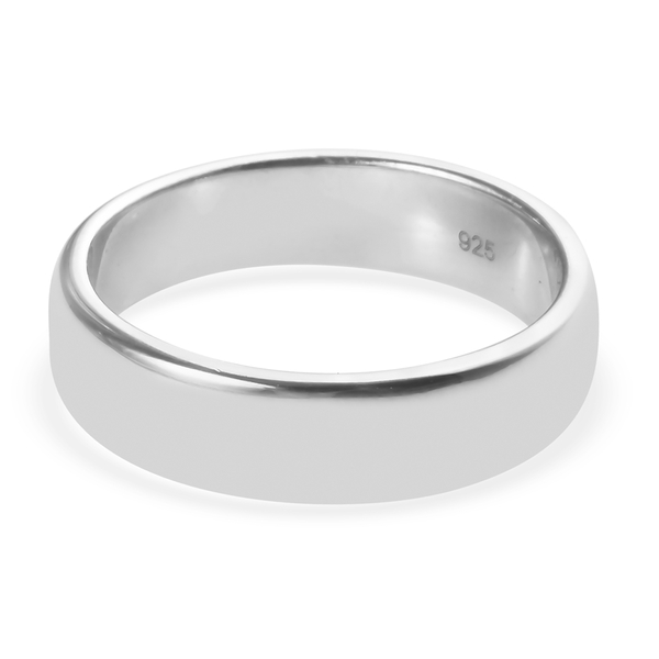 Designer Inspired- Platinum Overlay Sterling Silver Band Ring
