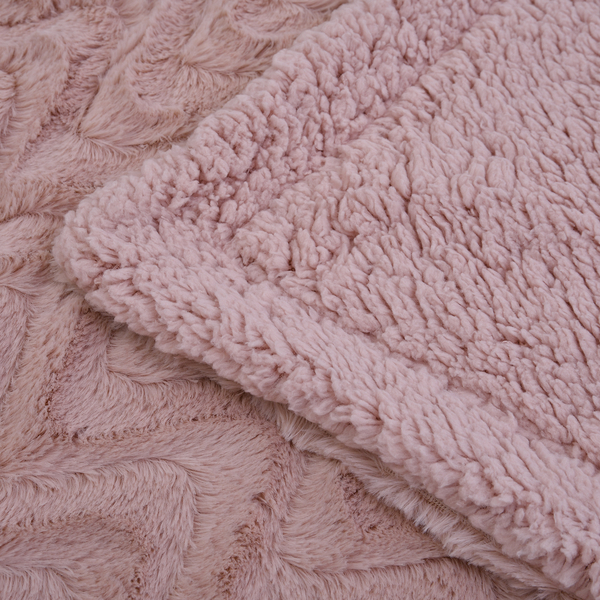 Soft Sherpa Blanket (Size 152x127Cm) - Pink