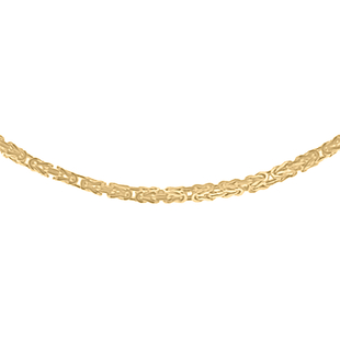 Hatton Garden Close Out Deal- 9K Yellow Gold Byzantine Necklace (Size - 18) with Lobster Clasp, Gold